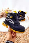 Children's Velcro Insulated Boots Navy Blue Fruzio