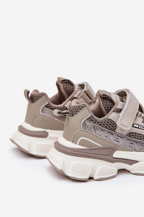 Sneakers Sport Shoes For Kids With Velcro Khaki Ronivelle