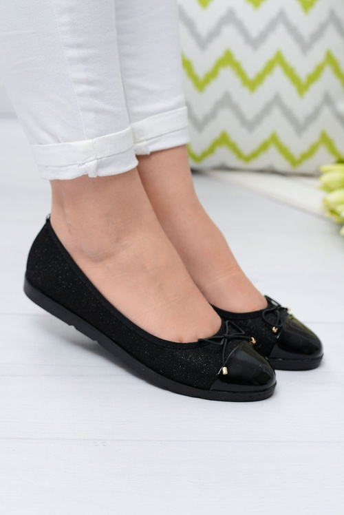 Black Brocade Slip On Laya Ballerinas