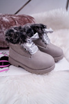 Children's Boots Trapper Boots Warmed With Fur Grey Tesoro