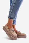 Womens Moccasins On Platform Beige Erithine