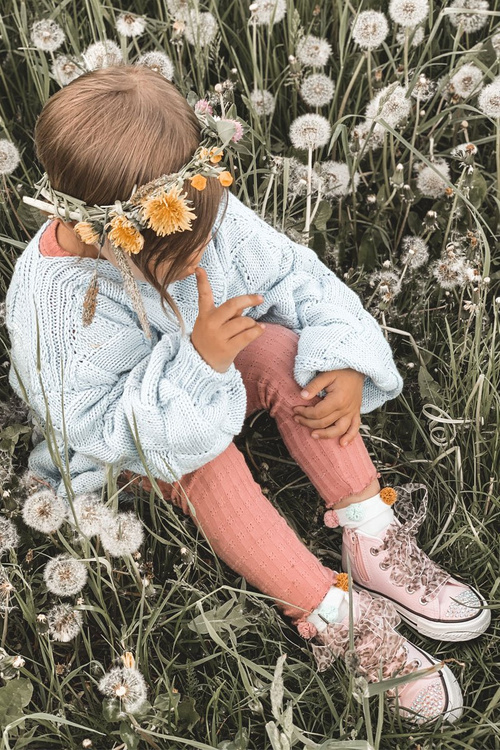 Children's Zirconia Sneakers Pink Smile