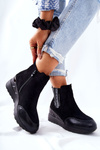 Suede Heeled Boots Black Manakel