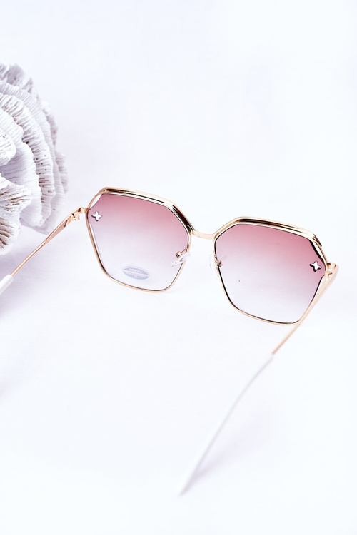 Geometric Sunglasses White With Beige Ombre