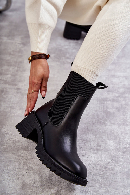 Women's Warm Boots On Heel Black Abella