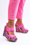 Women's Wedge Sandals Pink Calderia