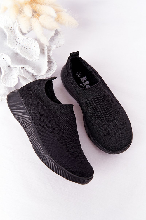 Children's Slip-On Sneakers Black School Trip