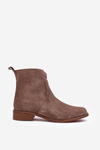 Women's Suede Boots with Zip Dark Beige Nicole 2829