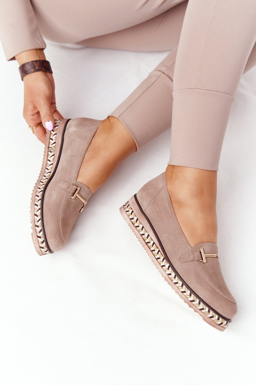 Mokasyny Na Platformie Laura Messi 2284 Jasny Brąz