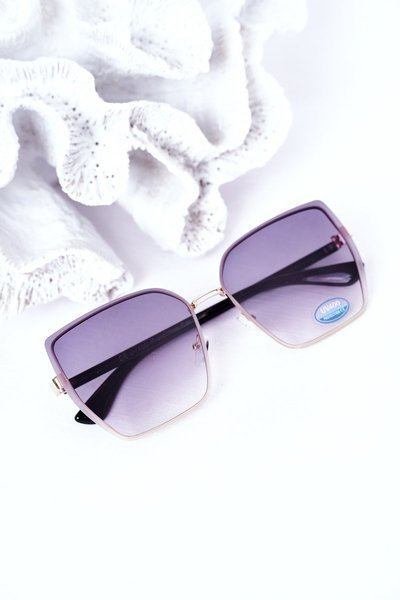 Gold Square Sunglasses Grey Ombre