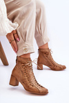 Leather Openwork Boots Maciejka 05508-10 Dark beige