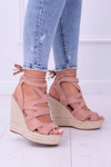 Pink Suede Sandals On Anchor Nowelio