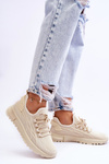 Buty Sportowe Sneakersy Damskie Wsuwane Beżowe Rosett