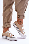 Women's Sneakers On A Chunky Platform Beige Ember