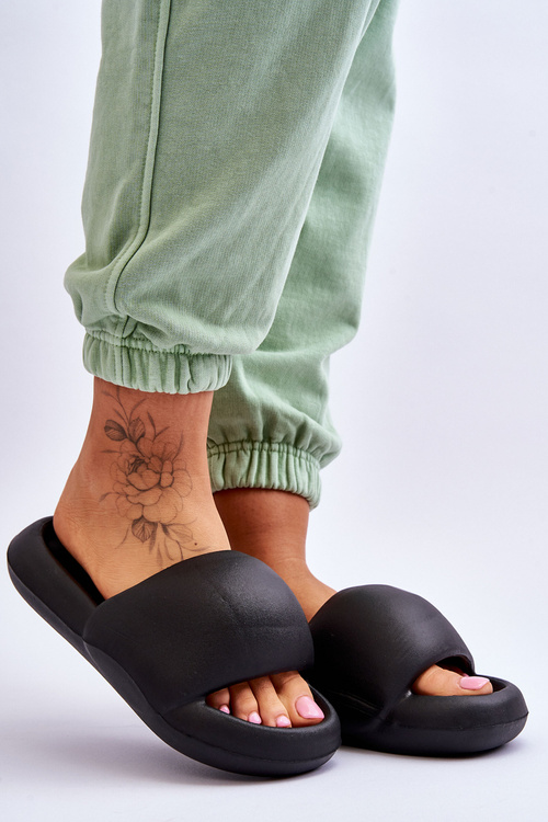 Women's Lightweight Foam Platform Slippers Black Milton