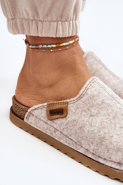 Obuwie Domowe Damskie Kapcie Jasnobeżowe Inblu DJ000010