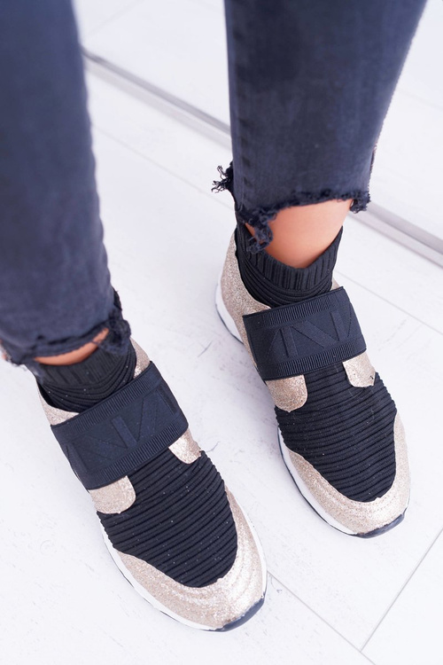 Women's Sports Shoes Lu Boo With Sock Gold Brocade Phantom