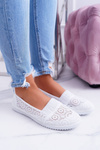 Women's White Lace Ballerinas Sensitive
