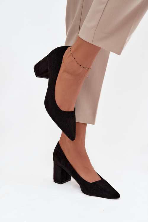 Women's Pumps with Pointed Toes on Heel Black Pavira