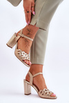 Openwork Sandals Sergio Leone SK872 Beige-Gold