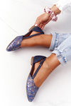 Leather Ballerinas Maciejka4972A-17 Navy Blue