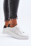 Women's White Leather Platform Sneakers Gatira