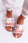 Women's Flip Flops With Flowers White Enrissa