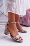 Women's Sandals Stiletto Stiletto Snake Leather Denerle