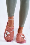 Women's Christmas Slippers With Reindeer Pink Millio