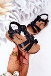 Children's Sandals With Glitter Black Batilda