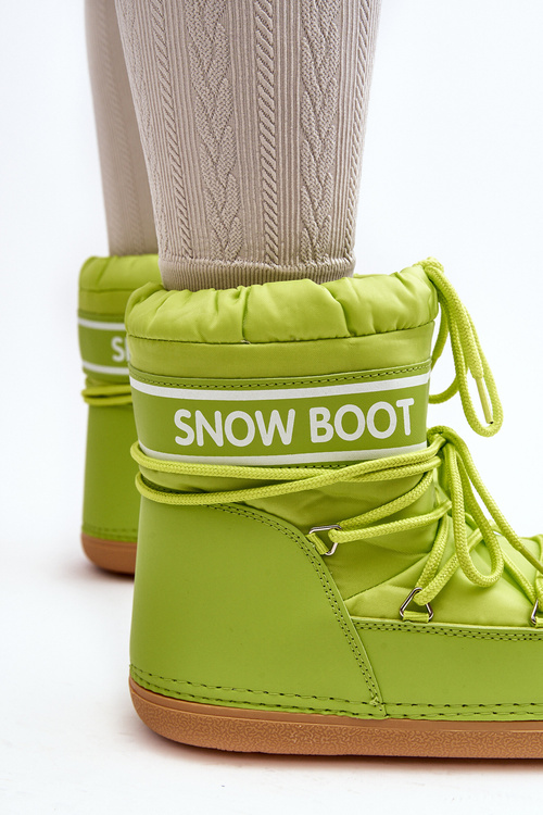 Women's tied snow boots in olive green Soia