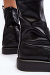 Women's Platform Ankle Boots Eco-leather Black Algedi