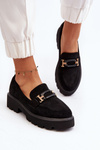 Women's Loafers with Ornament Black Omavia