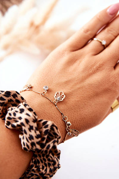 Bracelet Pendants Leaf Zirconia Gold Berolti