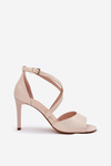 Sandals With Intertwined Straps On A Stiletto Pearl Beige Sergio Leone SK432