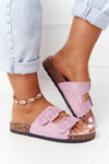 Suede Slippers On The Cork Sole Light Purple Jennifer
