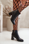 Smooth Women's Heeled Boots Made Of Eco Leather Insulated Black Milisea