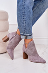Openwork Boots On A Block Heel Grey Michelle