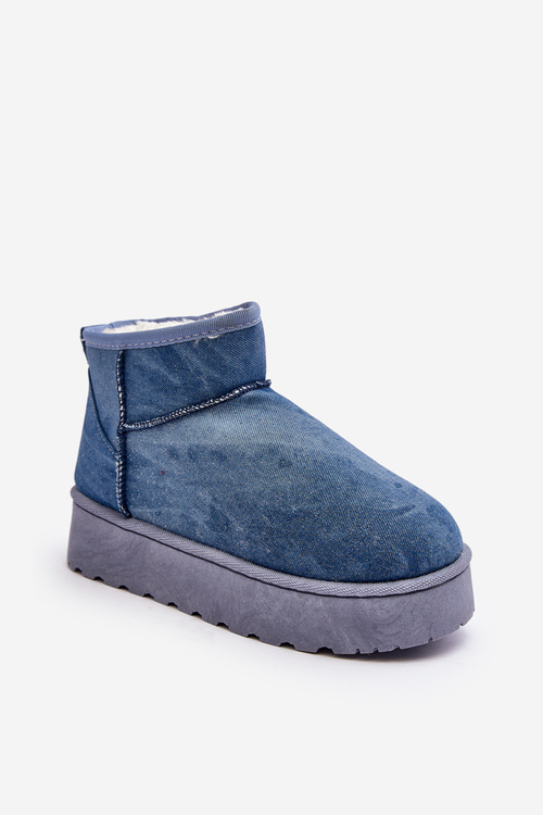 Women's Snow Boots with Glitter on Platform Blue Margella