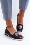 Women's Pumps with Eco Leather Decoration Navy Blue Biolita