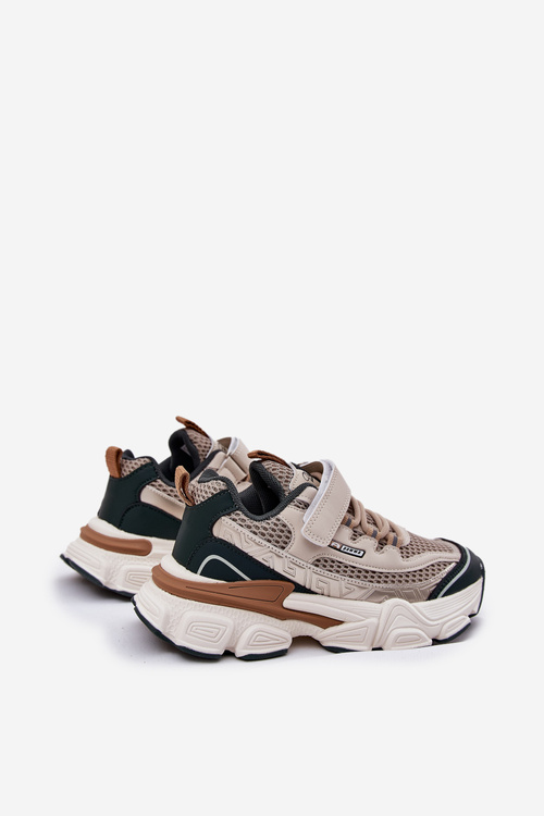 Dziecięce Buty Sportowe Sneakersy Na Rzep Beżowe Ronivelle