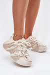 Buty Sportowe Sneakersy Damskie Beżowe Tonelli 