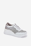 Leather Perforated Sports Shoes Sneakers On Wedge White S.Barski LR51-641
