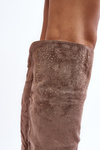 Women's Embellished Over-The-Knee Boots with Flat Heel Beige Cintya
