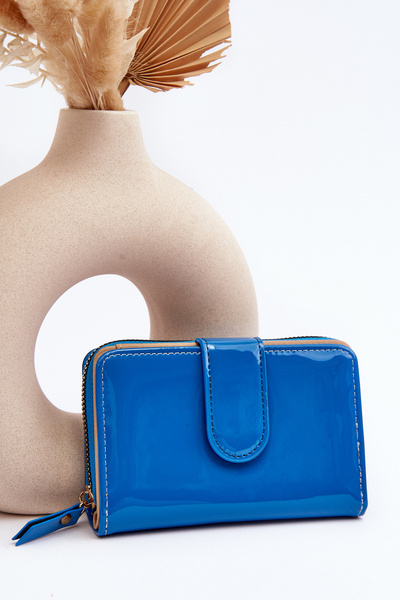 Portfel Damski Lakierowany Niebieski Risima YD-2324