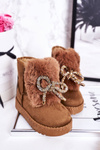 Children's Snow Boots Insulated With Fur Suede Camel Amelia
