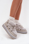 Low Snow Boots On Platform With Fur D.Franklin DFSH370011 Light Gray