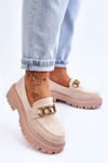 Women's Suede Platform Loafers Light beige Larey
