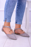 Grey Suede Ciao Pointed Ballerinas