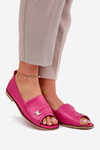 Leather Elegant Ballerinas With Open Toes Zazoo 1865 Fuchsia